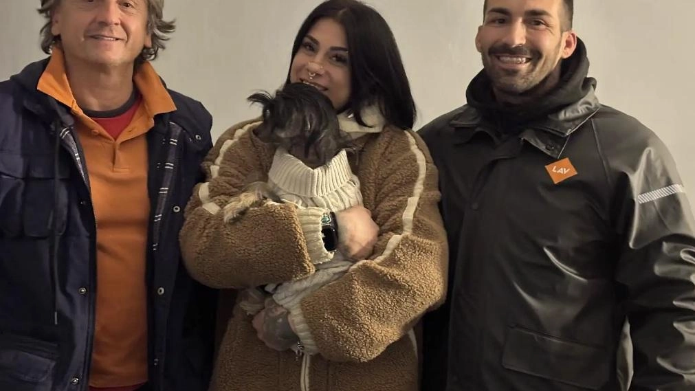 L’unità di emergenza della Lav con la cagnolina recuperata a Schignano L’unità di emergenza della Lav con la cagnolina recuperata a Schignano