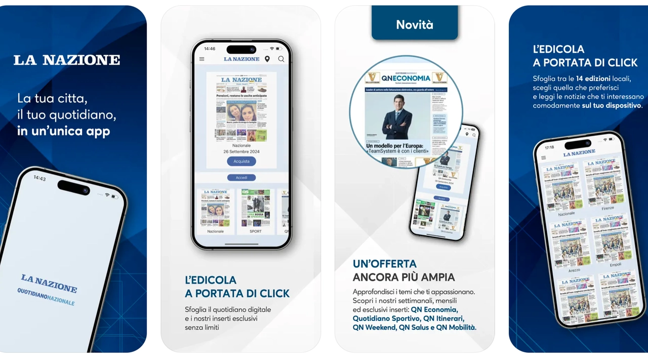Alcune schermate della nuova versione dell'app de La Nazione Alcune schermate della nuova versione dell'app de La Nazione