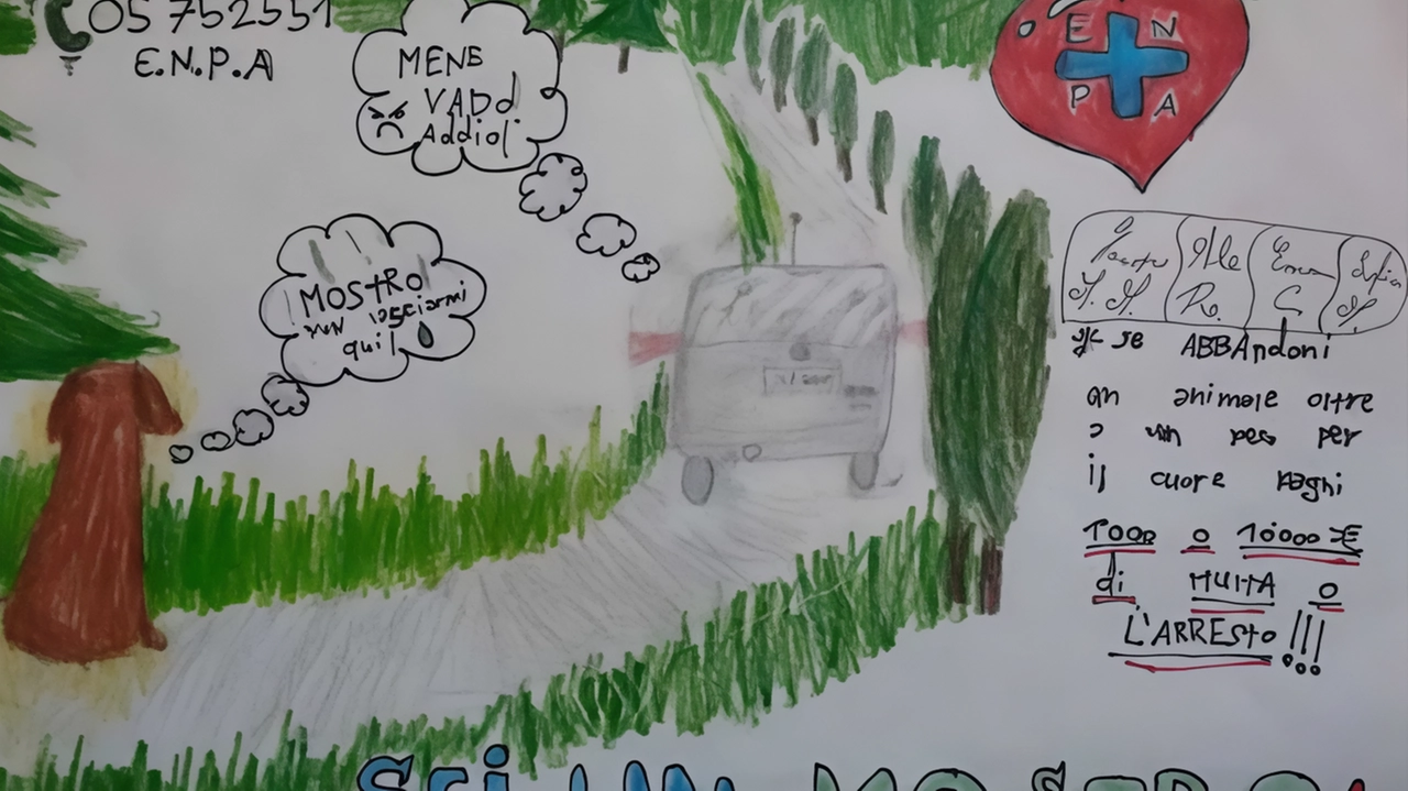 No all’abbandono degli animali: lo rilanciano nel disegno gli alunni della 5 D