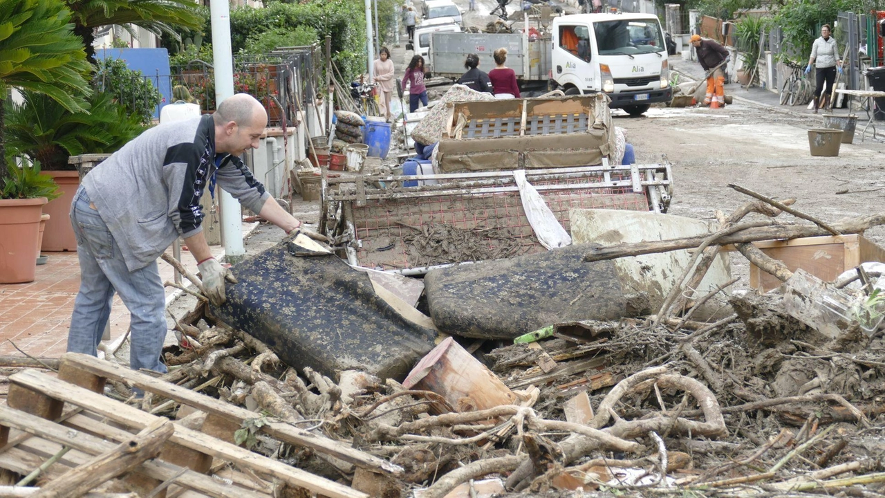 Un’immagine dell’alluvione del novembre 2023 della frazione di Santa Lucia