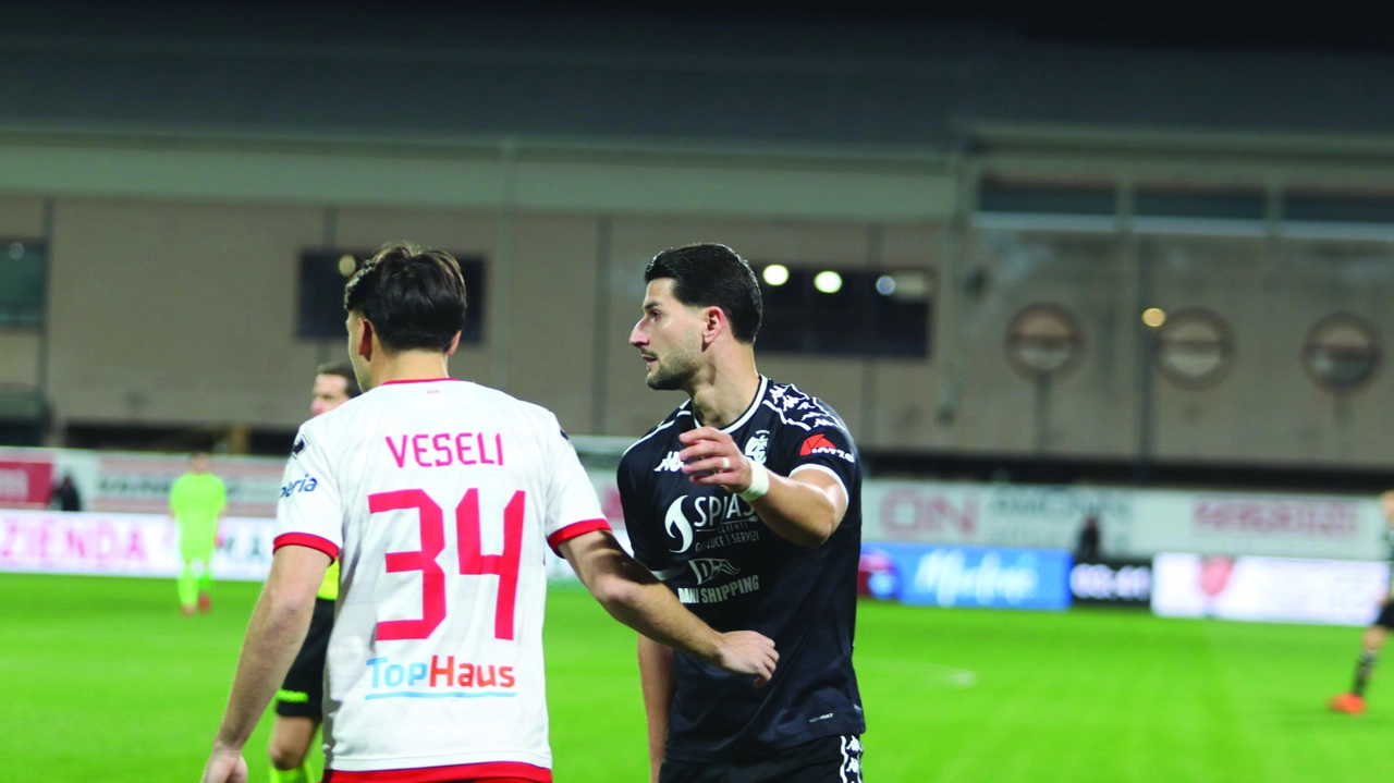 L'attaccante croato dello Spezia Antonio Čolak eFrederic Veseli L'attaccante croato dello Spezia Antonio Čolak eFrederic Veseli