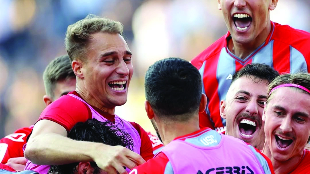 L'esultanza della Cremonese nel ritorno della semifinale contro la Juve Stabia L'esultanza della Cremonese nel ritorno della semifinale contro la Juve Stabia