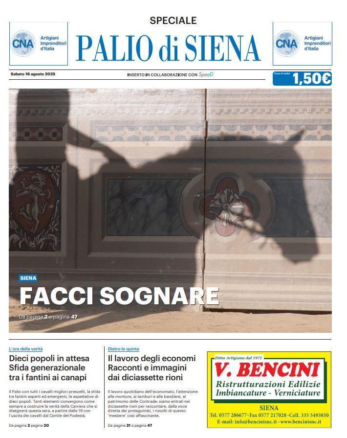 Edizione straordinaria. Speciale Palio domani in edicola