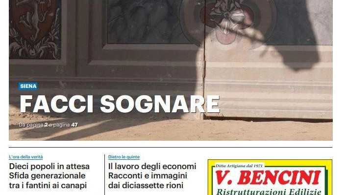 La copertina dello speciale Palio in edicola domani con La Nazione