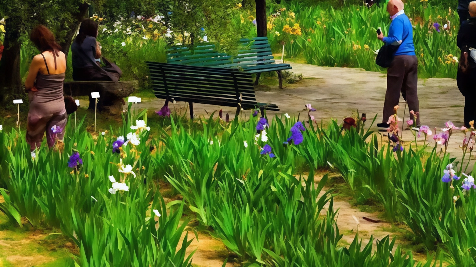 Una passeggiata tra i campi di iris in fiore