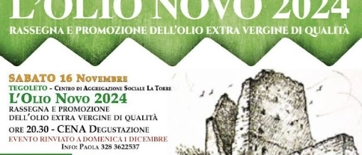 “L’Olio Novo 2024”, XXVII edizione della rassegna e promozione dell’olio extravergine di qualità a Civitella