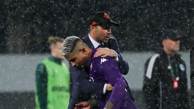 Palladino esulta con Dodo a fine gara: la Fiorentina è ai quarti di Conference League (Fotocronache Germogli) Palladino esulta con Dodo a fine gara: la Fiorentina è ai quarti di Conference League (Fotocronache Germogli)