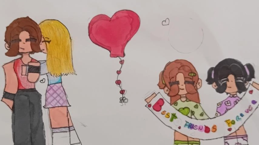 Un disegno che rappresenta l’amore visto dagli studenti della 5 D