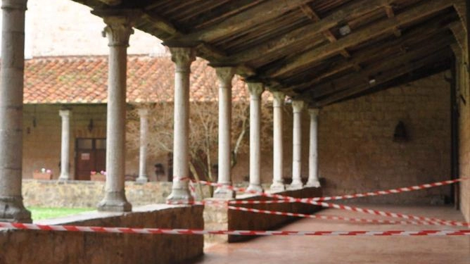 La zona dei chiostri interdetta