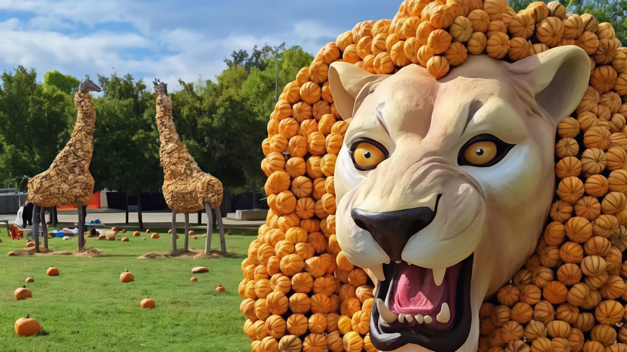 Il leone realizzato da Fabrizio e Valentina Galli ed esposto nel parco di Montalvio Il leone realizzato da Fabrizio e Valentina Galli ed esposto nel parco di Montalvio