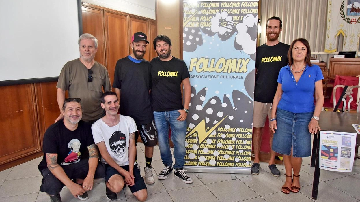 Un momento della presentazione di Follomix, la prima edizione del festival del fumetto nella città del Golfo, in programma sabato 20 e domenica 21 (Foto Agostini)