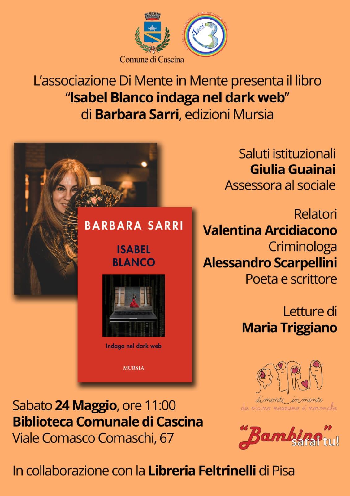 “Isabel Blanco indaga nel dark web”: a Cascina, il giallo che combatte la violenza di gene “Isabel Blanco indaga nel dark web”: a Cascina, il giallo che combatte la violenza di gene