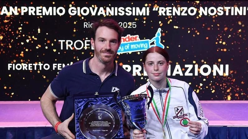 Federica Gamberini durante la premiazione a Riccione