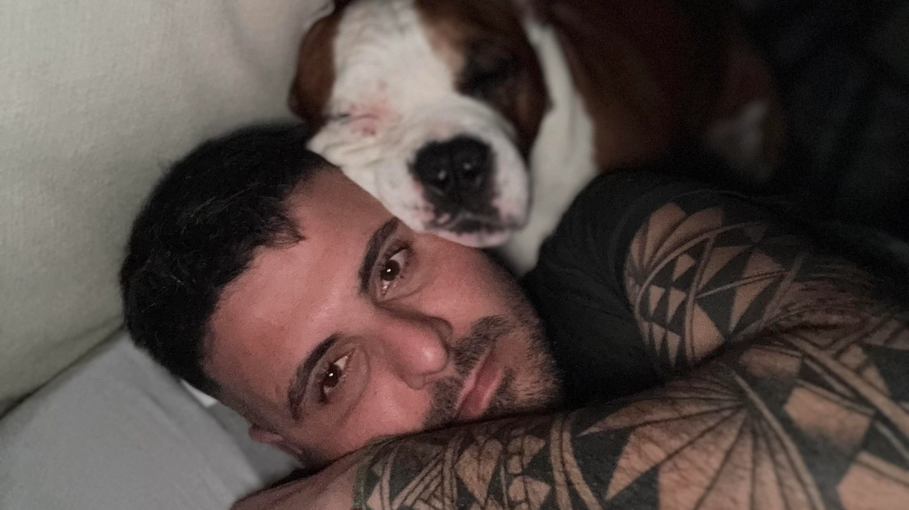 Lorenzo Bertanelli e il suo cane Aron