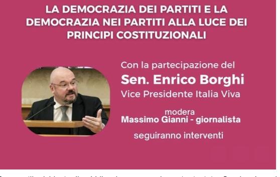 Incontro dibattito: “La democrazia dei partiti e la democrazia nei partiti alla luce dei principi costituzionali” Incontro dibattito: “La democrazia dei partiti e la democrazia nei partiti alla luce dei principi costituzionali”