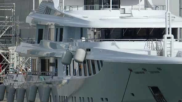 Uno degli yacht in refitting nei cantieri di The italian sea group Uno degli yacht in refitting nei cantieri di The italian sea group