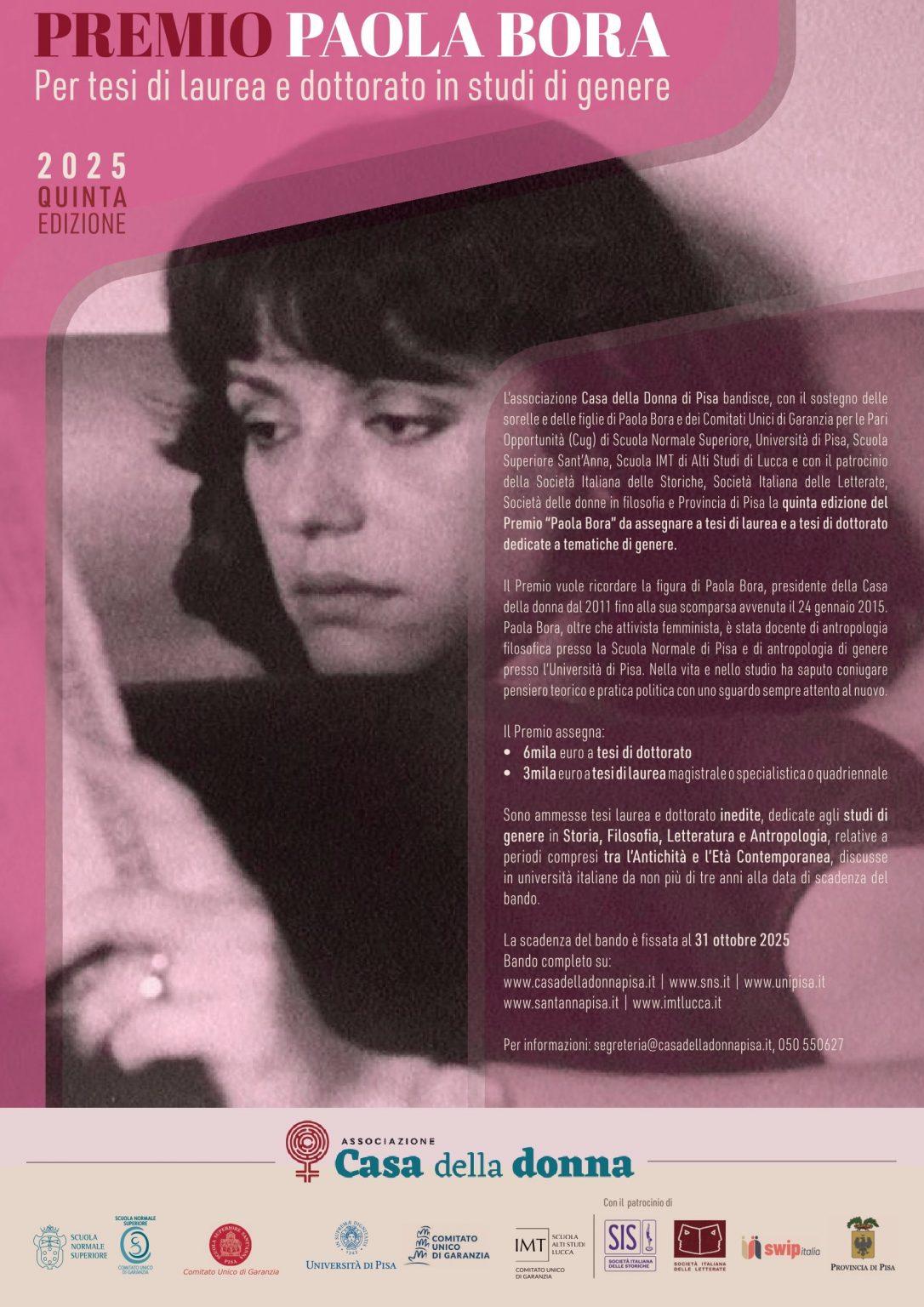 studi di genere torna il premio paola bora