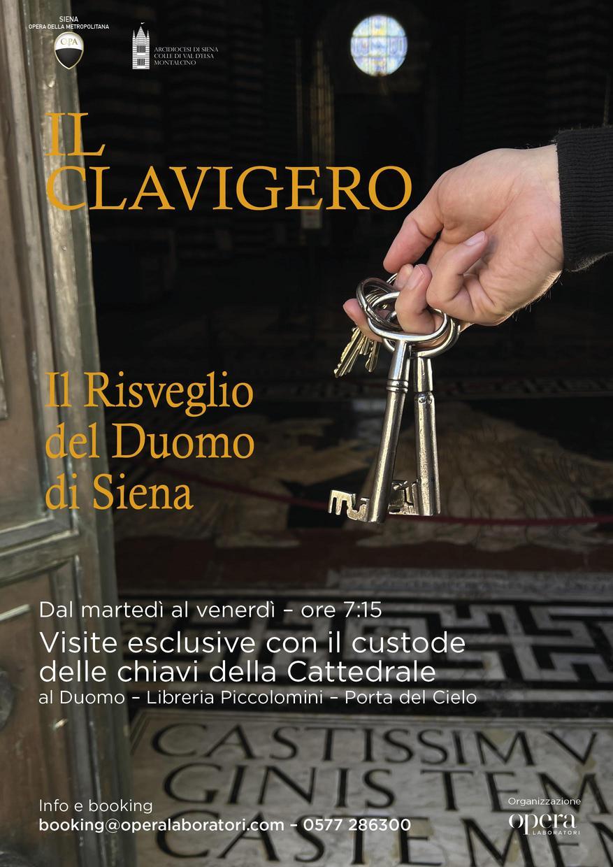 Il clavigero: il risveglio del Duomo di Siena. Sul tappeto di marmo alle prime luci del giorno Il clavigero: il risveglio del Duomo di Siena. Sul tappeto di marmo alle prime luci del giorno