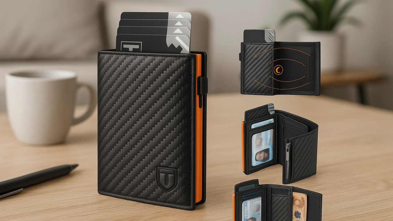 Portafoglio uomo slim Teehon con tecnologia RFID Blocking Portafoglio uomo slim Teehon con tecnologia RFID Blocking
