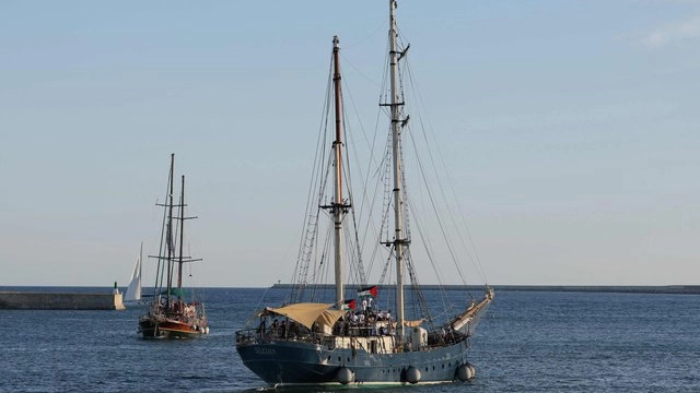 Una della navi della Global Sumud Flottila (foto Ansa) Una della navi della Global Sumud Flottila (foto Ansa)