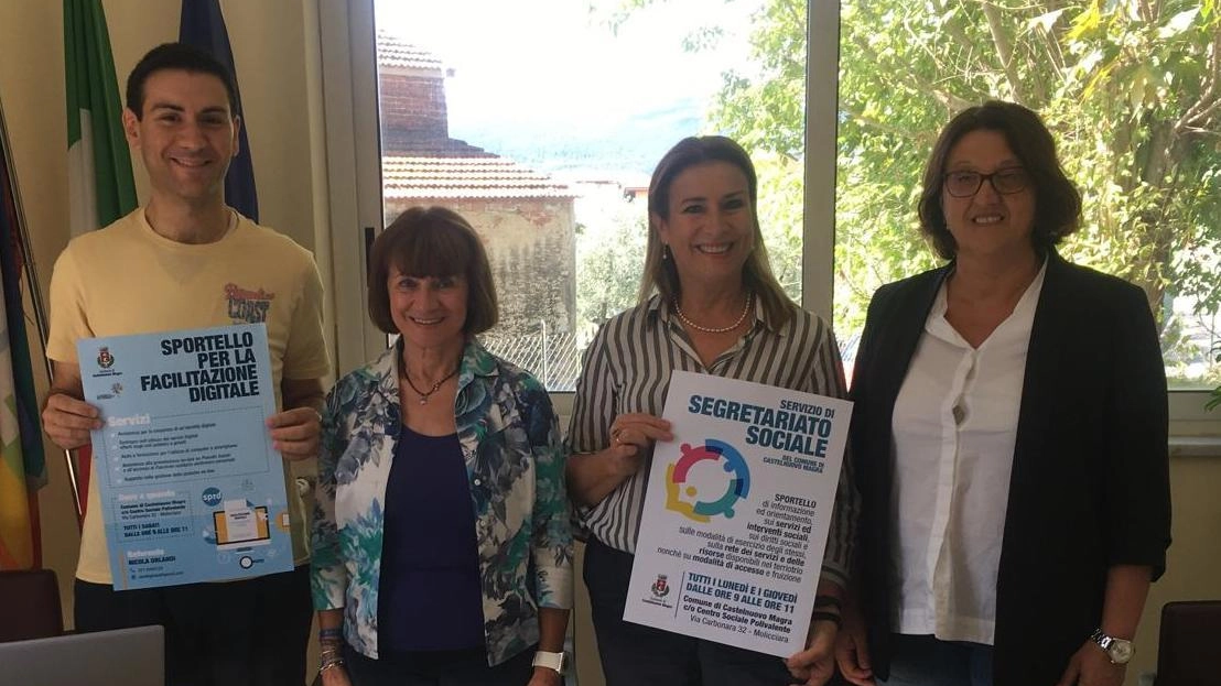 Da sinistra: Nicola Orlandi, l’assessore Diomira Cantergiani, la sindaca Katia Cecchinelli e Francesca Petacchi Da sinistra: Nicola Orlandi, l’assessore Diomira Cantergiani, la sindaca Katia Cecchinelli e Francesca Petacchi
