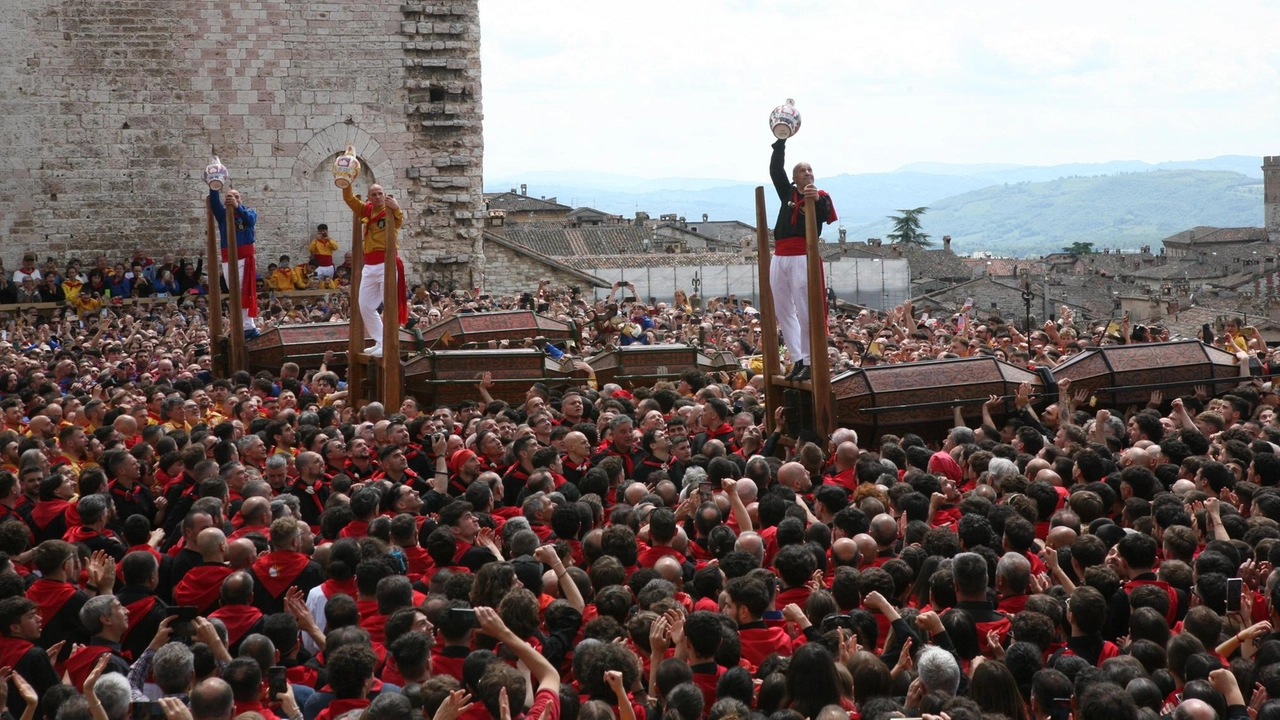Brividi per Sant’Ubaldo: cade ma poi riesce a chiudere il portone. Funziona la modifica del percorso in piazza Quaranta Martiri. Brividi per Sant’Ubaldo: cade ma poi riesce a chiudere il portone. Funziona la modifica del percorso in piazza Quaranta Martiri.