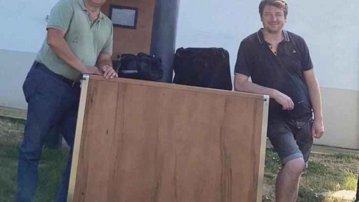 L’ideatore Matteo Canicchi (a destra) e l’ingegner Luca Meucci che ha curato il software L’ideatore Matteo Canicchi (a destra) e l’ingegner Luca Meucci che ha curato il software