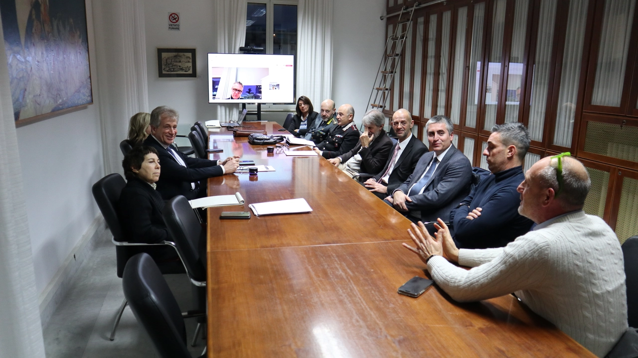 Un momento della riunione del Comitato Provinciale per l’Ordine e la Sicurezza Pubblica.