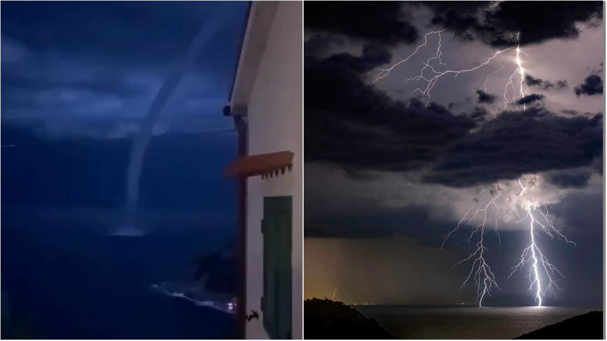 impressionante tromba marina all8217elba pioggia e fulmini sulla costa ma ora forse la tregua le previsioni
