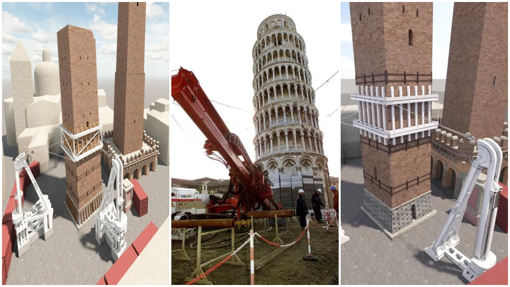 I sostegni usati per la torre di Pisa arriveranno a salvare la Garisenda