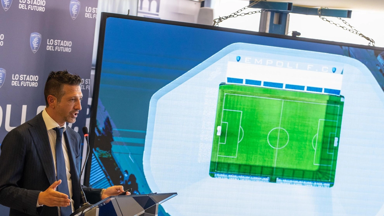 La presentazione alcuni giorni fa del progetto del nuovo stadio di Empoli (foto Gasperini / fotocronache Germogli) La presentazione alcuni giorni fa del progetto del nuovo stadio di Empoli (foto Gasperini / fotocronache Germogli)