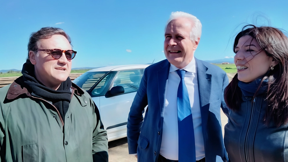 Da sinistra Leonardo Marras, Eugenio Giani e Monia Monni