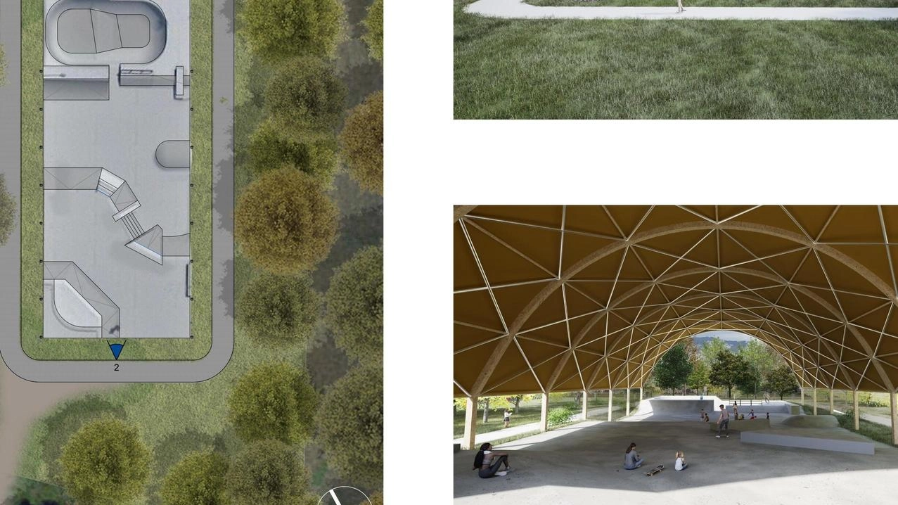 Il sindaco Del Chiaro e il rendering del progetto Il sindaco Del Chiaro e il rendering del progetto
