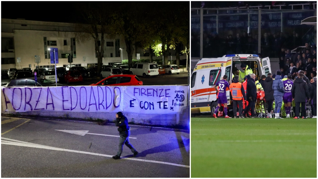 A sinistra lo striscione appeso a Careggi (foto Giuseppe Cabras/New Press Photo); a destra i soccorsi in campo (Fotocronache Germogli) A sinistra lo striscione appeso a Careggi (foto Giuseppe Cabras/New Press Photo); a destra i soccorsi in campo (Fotocronache Germogli)