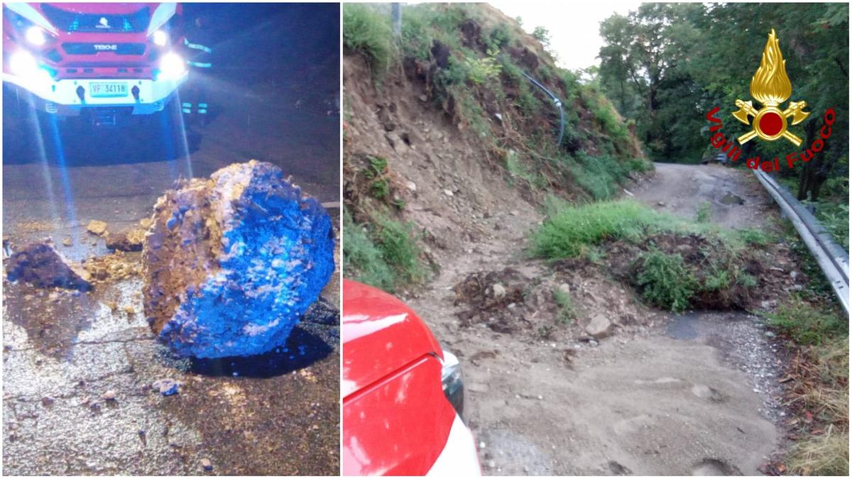 maltempo frane nel ternano grosso masso sulla strada a san gemini nuova allerta gialla