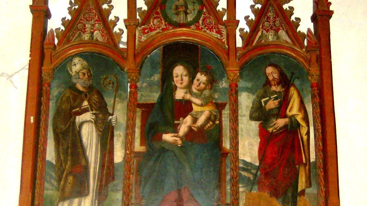 L’opera di Lorenzo Costa che deve essere restaurato Per questo scopo è stato organizzato il concerto L’opera di Lorenzo Costa che deve essere restaurato Per questo scopo è stato organizzato il concerto