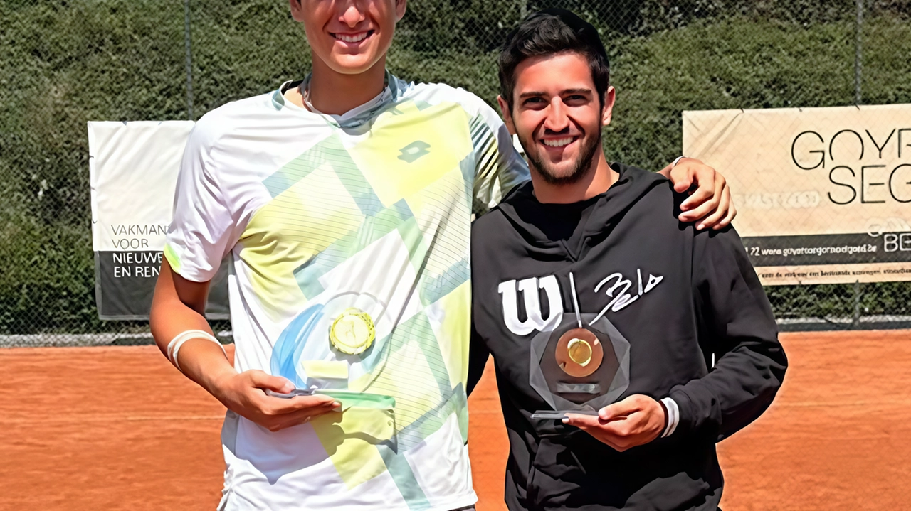 Il tennista del Giotto Raffaele Ciurnelli con il maestro Andrea Pecorella