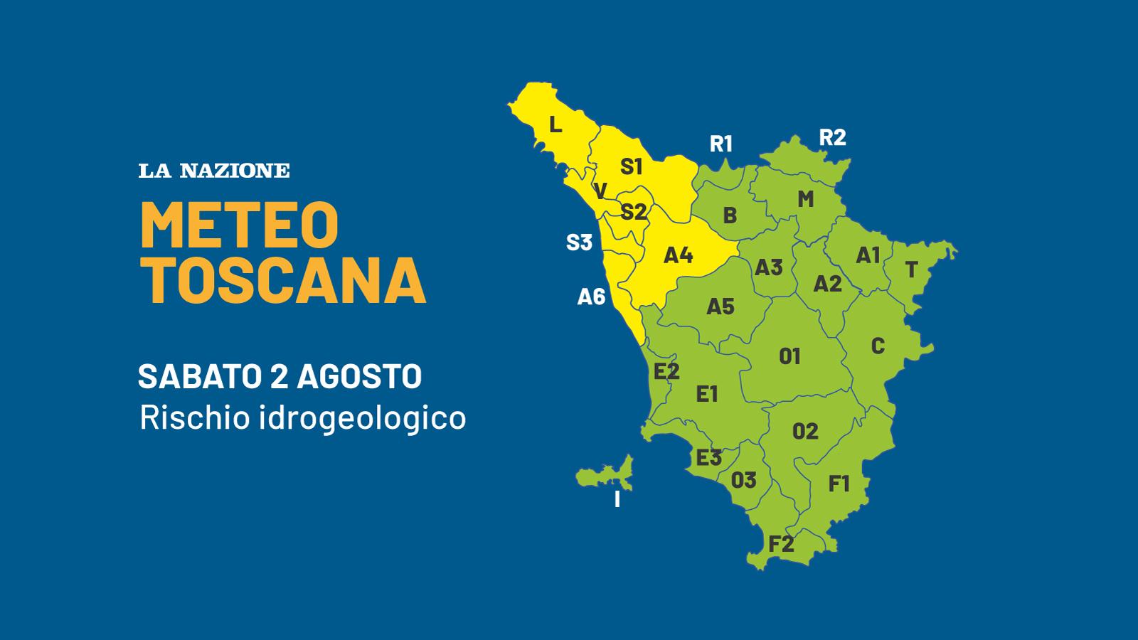 Toscana meteo, allerta gialla: un sabato di temporali forti? Le zone interessate