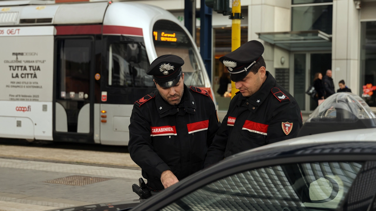 Carabinieri alla fermata della tramvia (Foto di repertorio Germogli) Carabinieri alla fermata della tramvia (Foto di repertorio Germogli)