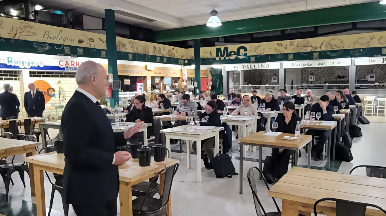 Un momento degli esami al termine del corso di terzo livello organizzato a Follonica dalla Delegazione provinciale dell’Associazione italiana sommelier