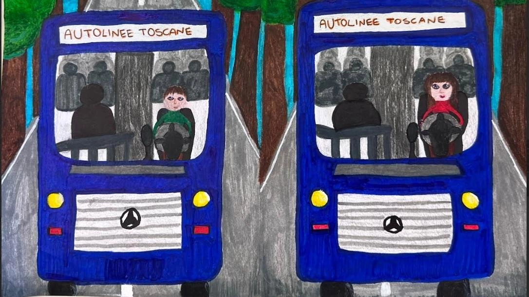 LA VIGNETTA L’autobus guidato da un uomo e da una donna LA VIGNETTA L’autobus guidato da un uomo e da una donna