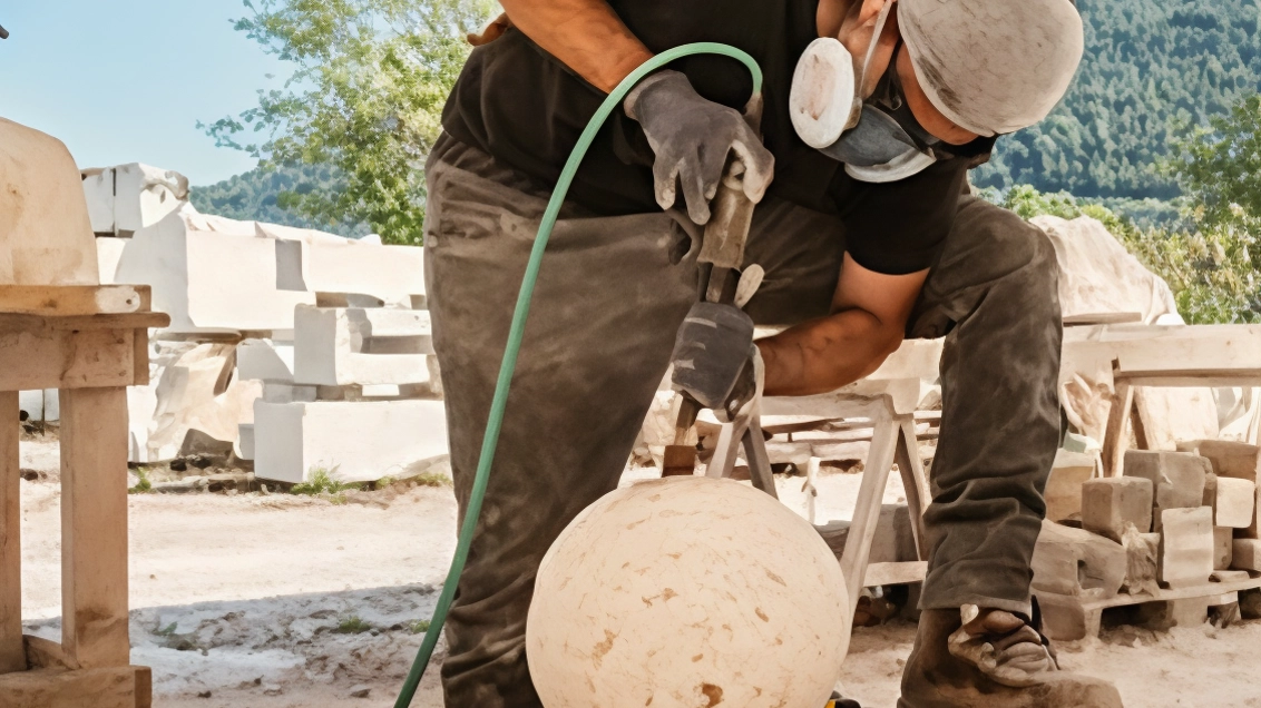 Le sculture in lavorazione Le sculture in lavorazione