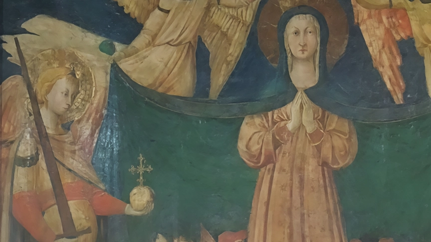L’opera di Neri di Bicci riportata alle dimensioni originarie: era costata 100 fiorini, la predella fu devastata dalle bombe nel 1943 L’opera di Neri di Bicci riportata alle dimensioni originarie: era costata 100 fiorini, la predella fu devastata dalle bombe nel 1943