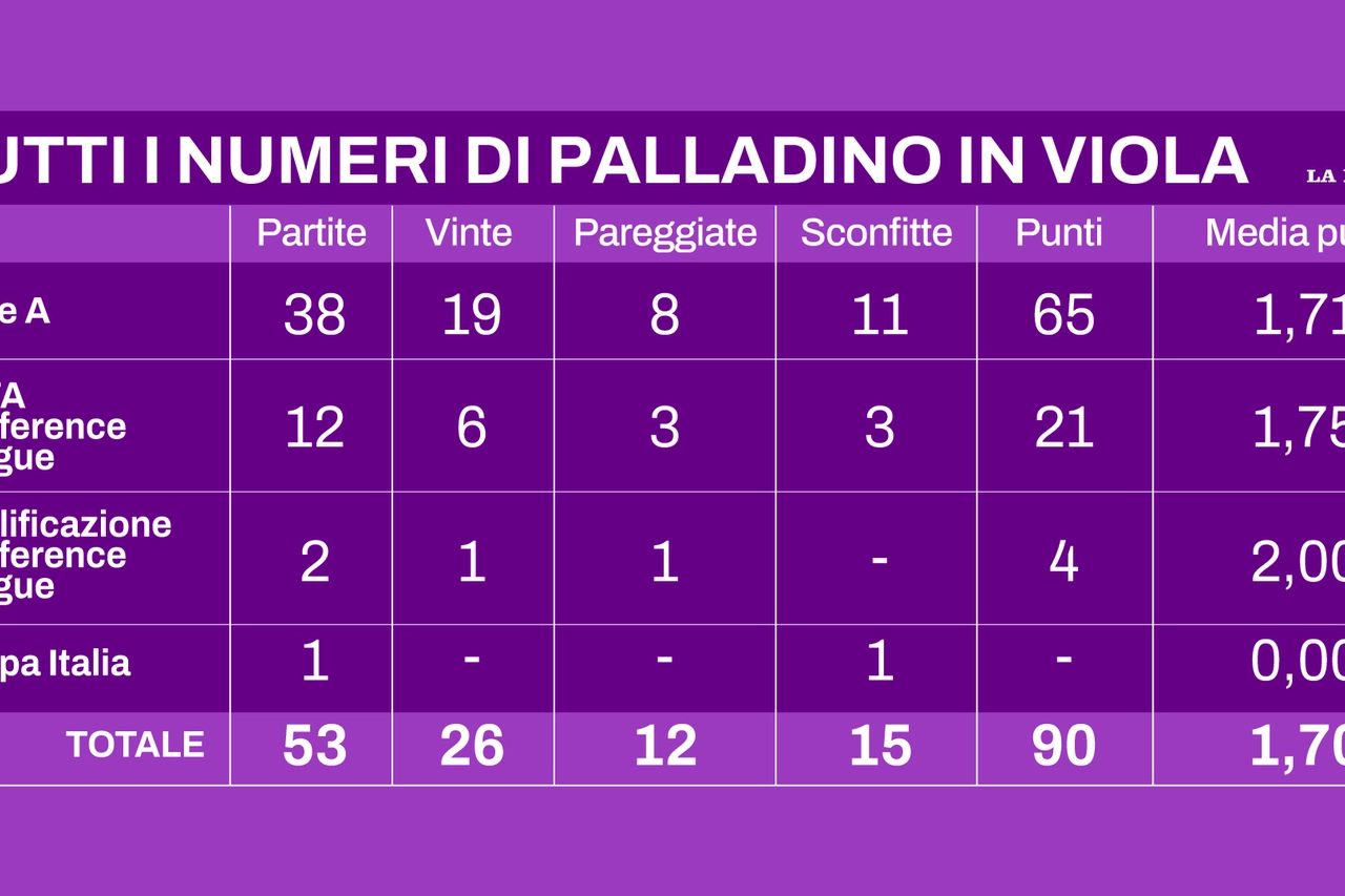 Le cifre della gestione Palladino (Visual Team)