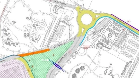 La planimetria del nuovo ’Barton Park’, polmone verde della città nell’area di Pian di Massiano