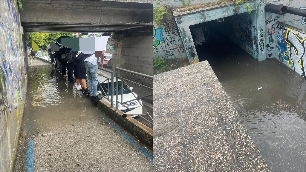 Il sottopasso di via Battisti allagato a causa della forte pioggia di giovedì 12 settembre Il sottopasso di via Battisti allagato a causa della forte pioggia di giovedì 12 settembre