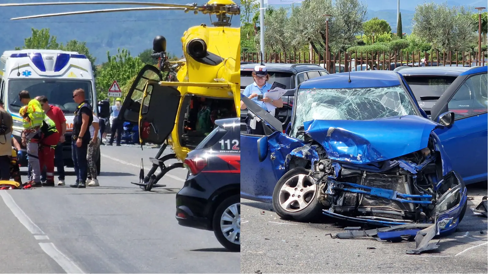 Incidente a Pistoia, scontro frontale tra auto. Coinvolti i passanti: diversi feriti