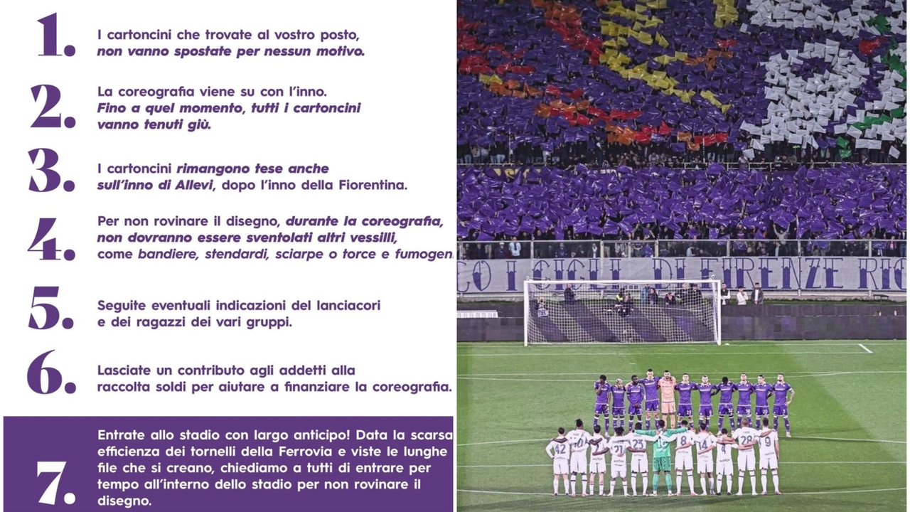Le istruzioni della Curva Fiesole per la coreografia contro l'Inter