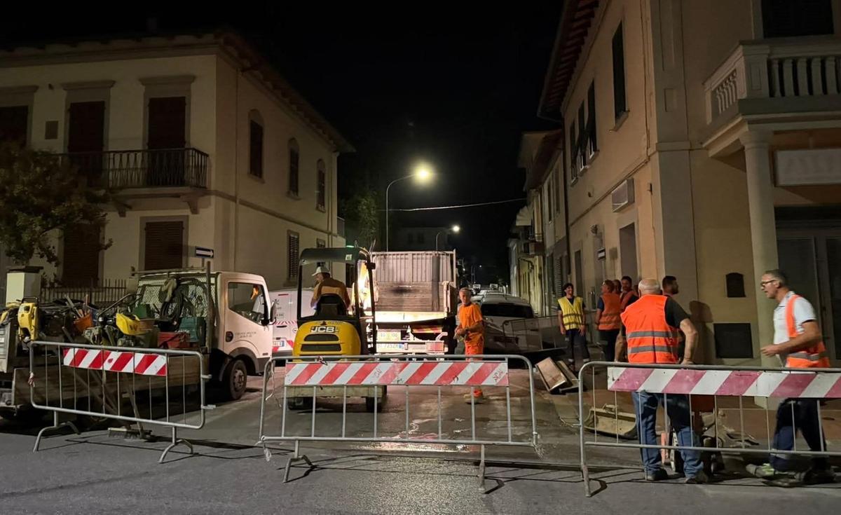 guasto alla rete idrica notte di lavori