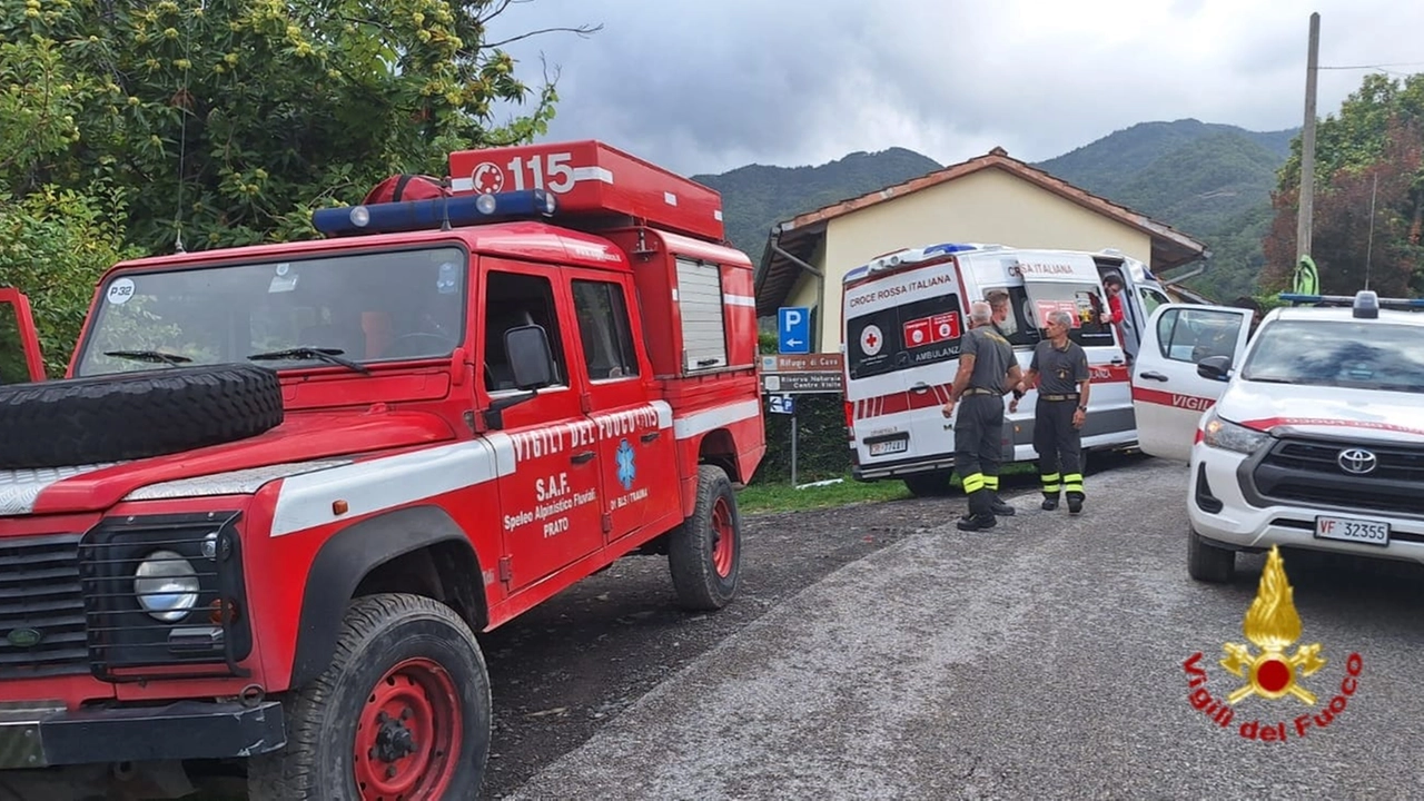 L'intervento dei vigili del fuoco a Cantagallo